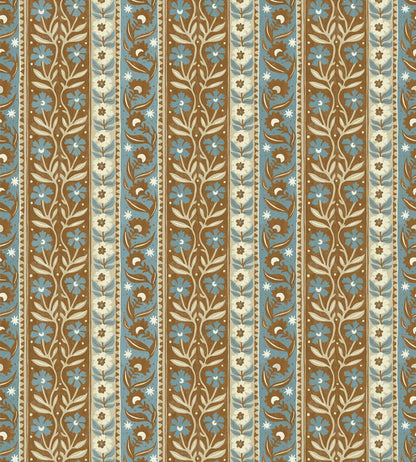 Arber Stripe Wallpaper by Josephine Munsey Brown and Blue