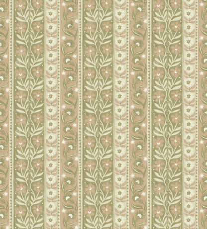 Arber Stripe Wallpaper by Josephine Munsey Pink and Olive