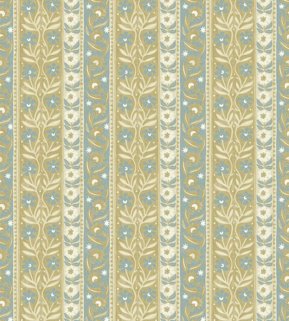 Arber Stripe Wallpaper by Josephine Munsey Yellow and Aqua