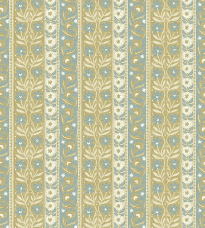 Arber Stripe Wallpaper by Josephine Munsey Yellow and Aqua