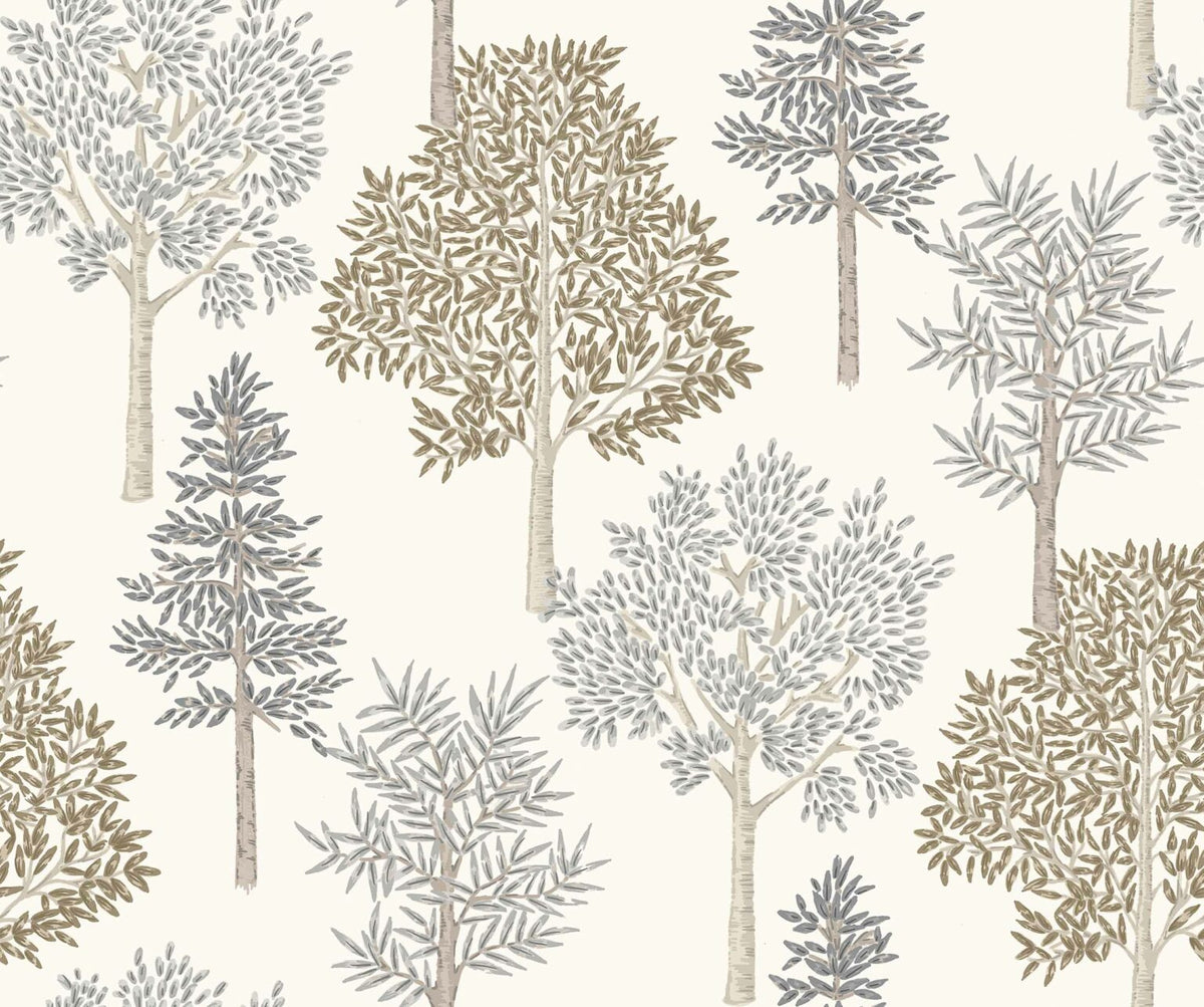 Arboleda wallpaper by Coordonné in Cuero/Marrón, flat pattern view