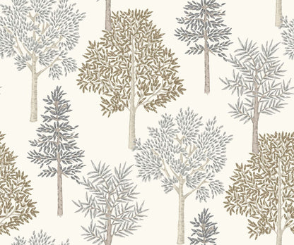 Arboleda wallpaper by Coordonné in Cuero/Marrón, flat pattern view