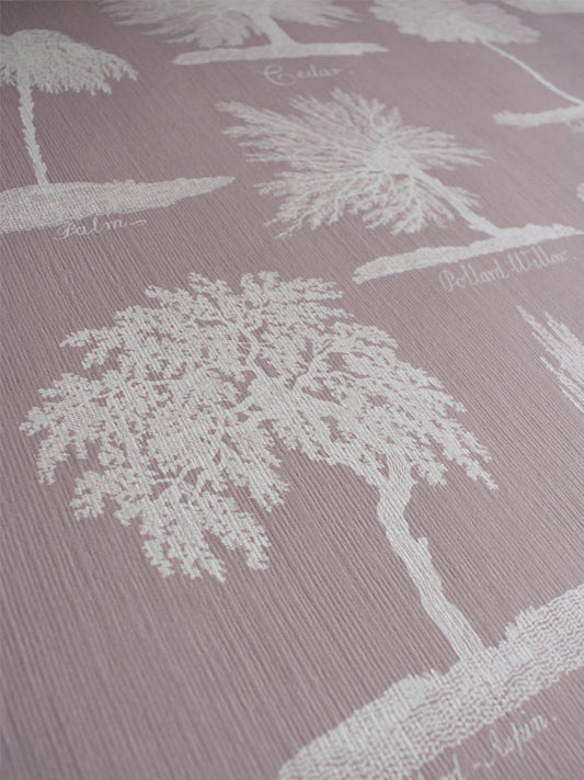 Arboreta Wallpaper by Divine Savages in Berry, pattern swatch