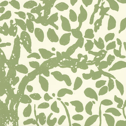 Arbre de Matisse Jungle Green on Off White wallpaper by China Seas