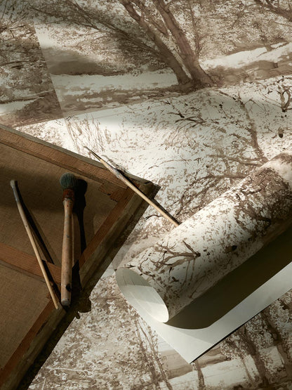 Arbres et Sous Bois Wallpaper by Pierre Frey shown in a room setting (view 2)