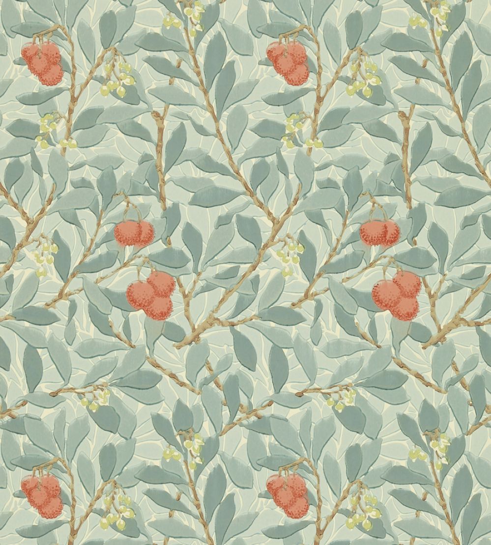 Arbutus Wallpaper by Morris & Co Blue/Pink