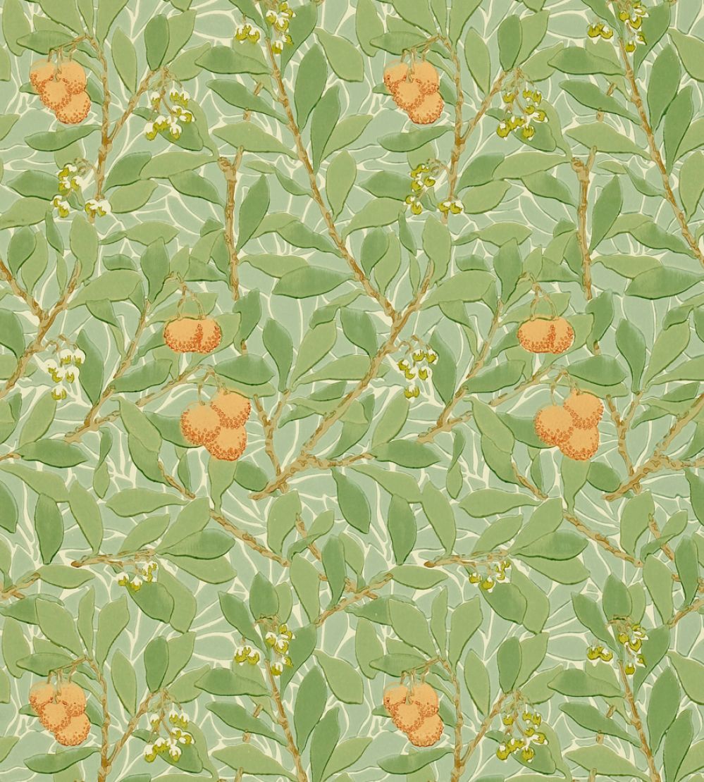 Arbutus Wallpaper by Morris & Co Green/Terracotta