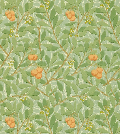 Arbutus Wallpaper by Morris & Co Green/Terracotta