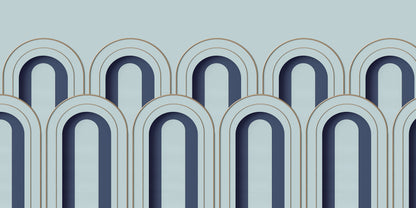 Arch Deco Blue mural by Rebel Walls