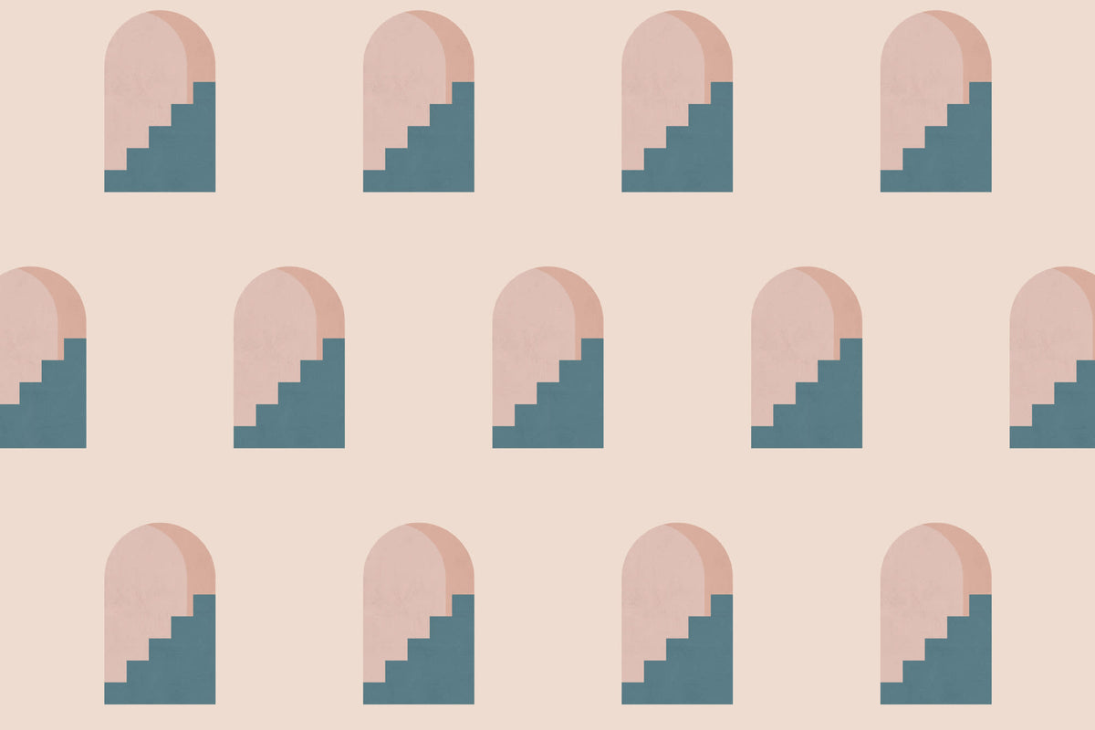 Arch Pink & Blue wallpaper by Hovia