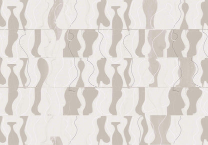 Archeological mural by Coordonné in Ice, flat pattern view