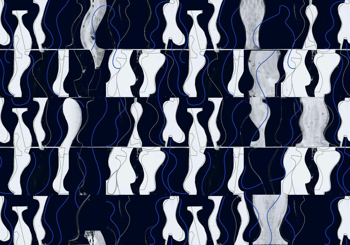 Archeological mural by Coordonné in Onyx, flat pattern view