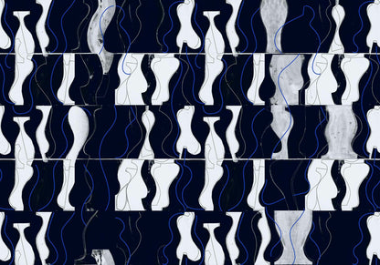 Archeological mural by Coordonné in Onyx, flat pattern view