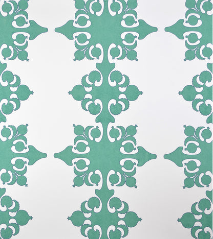 Argentine Greens Charcoal on Almost White wallpaper by Home Couture