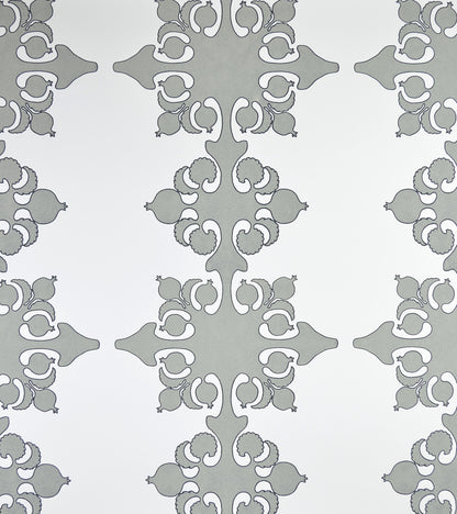 Argentine Silver Charcoal on Ivory wallpaper by Home Couture