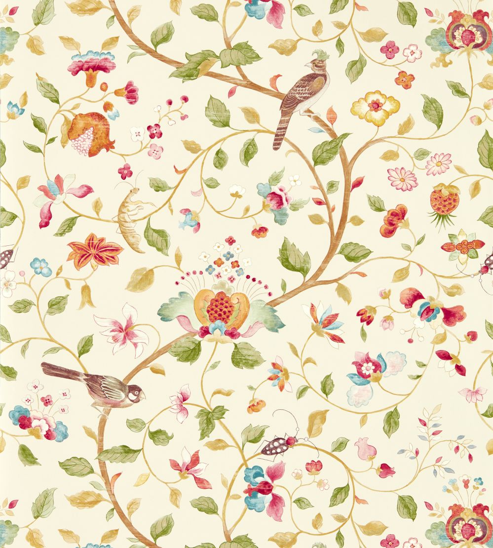 Aril's Garden Wallpaper by Sanderson Olive/Mulberry