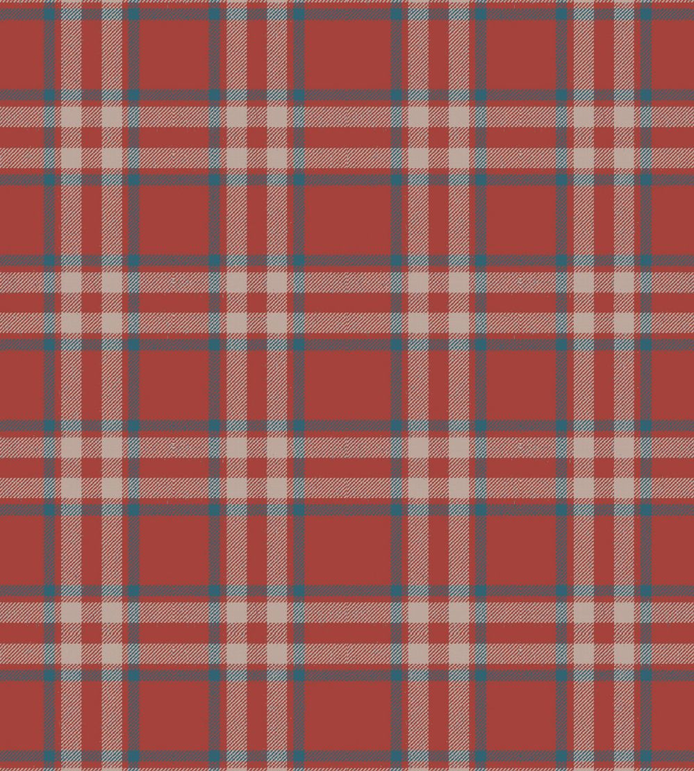 Arran Check Fabric by Arley House Scarlet