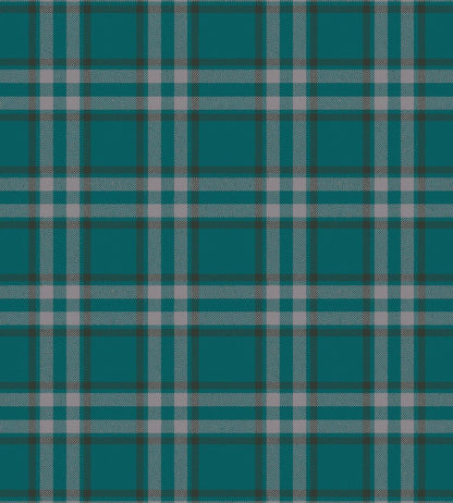 Arran Check Fabric by Arley House Teal