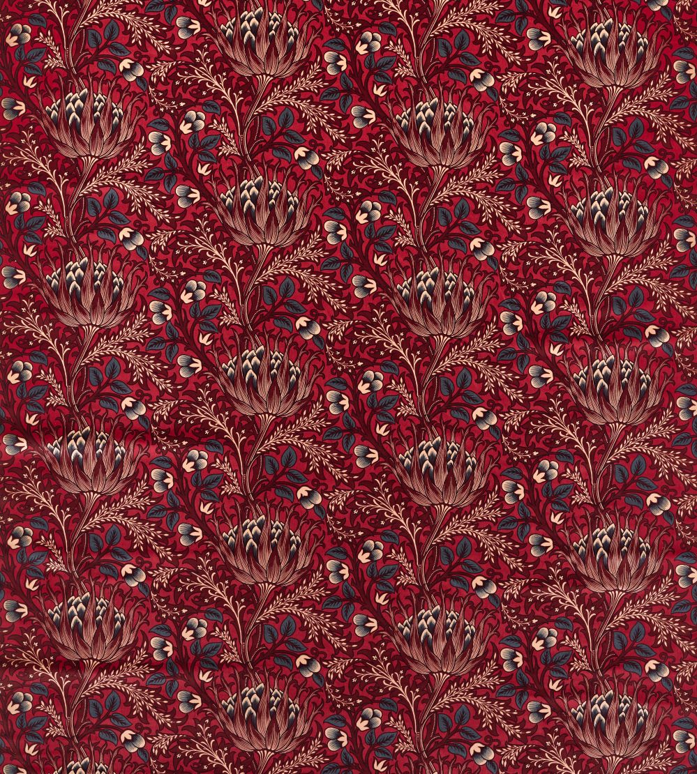 Artichoke Velvet Fabric by Morris & Co Barbed Berry