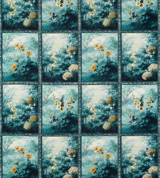 Artus Fabric by Clarke & Clarke Denim/Ochre