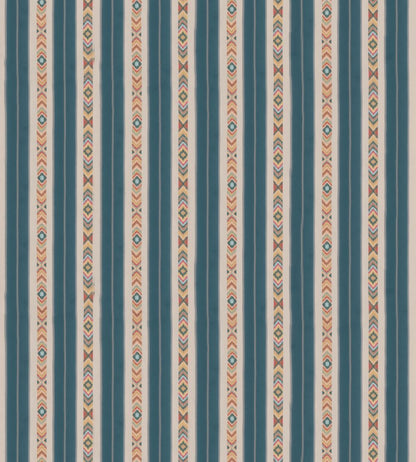 Ashlar Stripe Fabric by GP & J Baker Blue