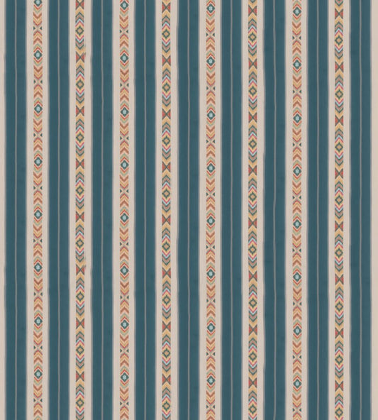 Ashlar Stripe Fabric by GP & J Baker Blue