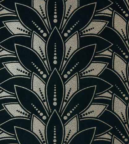 Astoria Flock Wallpaper by 1838 Wallcoverings Jet