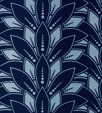 Astoria Flock Wallpaper by 1838 Wallcoverings Midnight