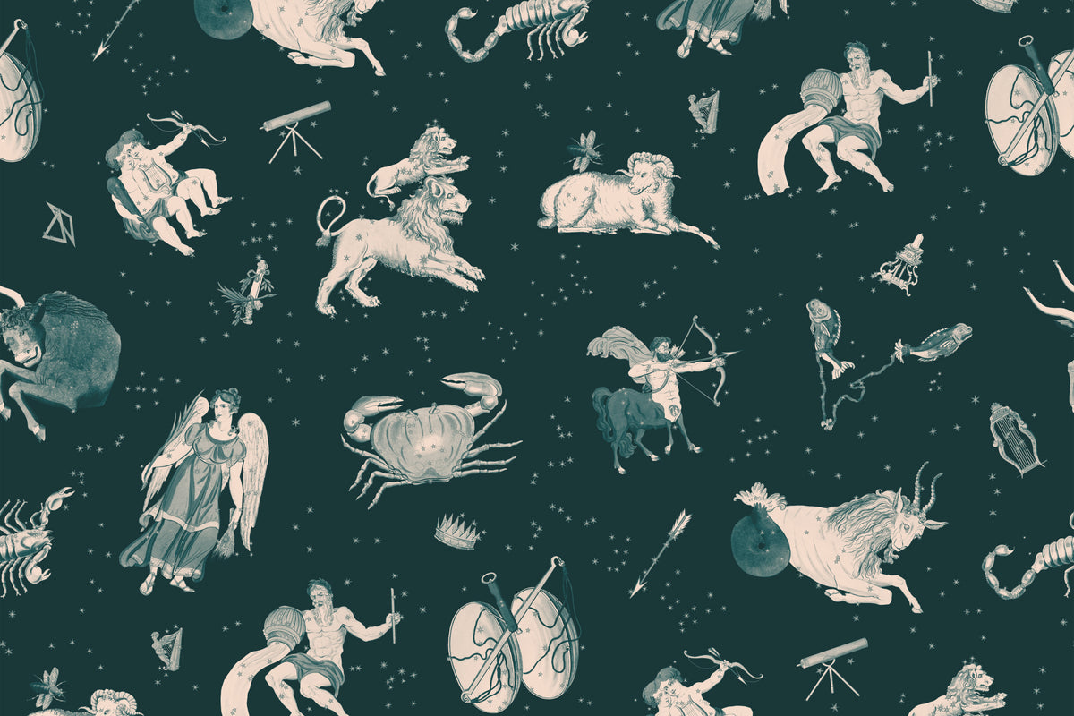 Astrology Teal mural by Hovia
