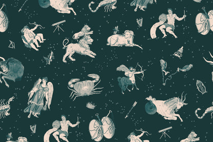 Astrology Teal mural by Hovia