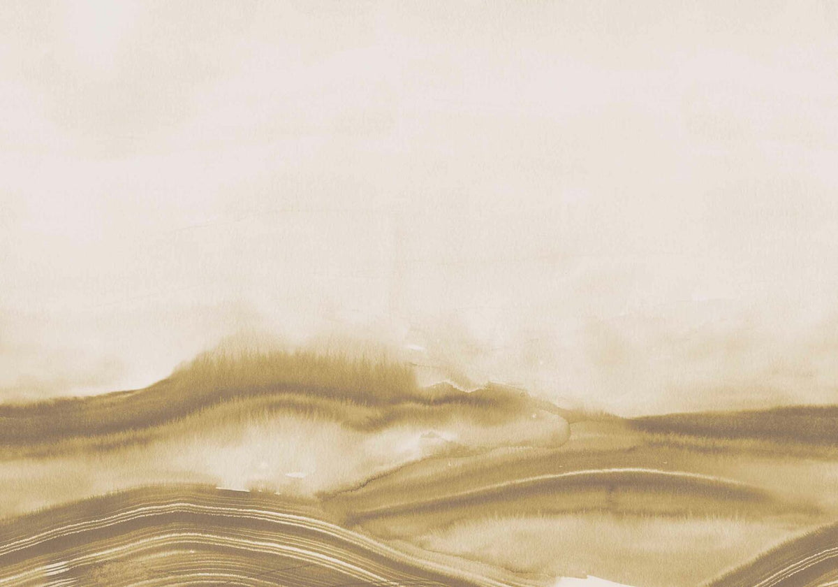 Atmospheric Haze mural by Coordonné in Amber, flat pattern view