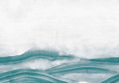Atmospheric Haze mural by Coordonné in Aqua, flat pattern view
