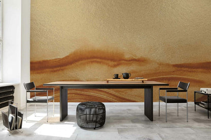 Atmospheric Haze mural by Coordonné in Metallics Gold, shown in a styled room