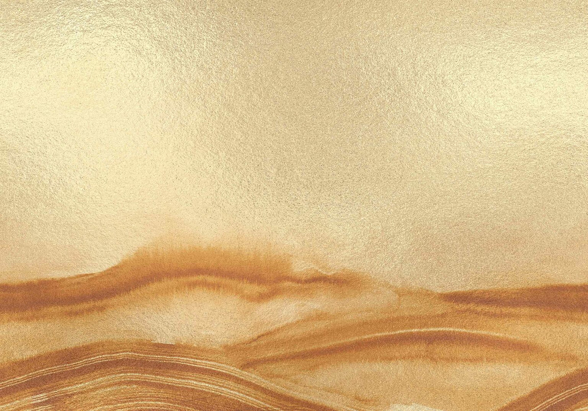 Atmospheric Haze mural by Coordonné in Metallics Gold, flat pattern view