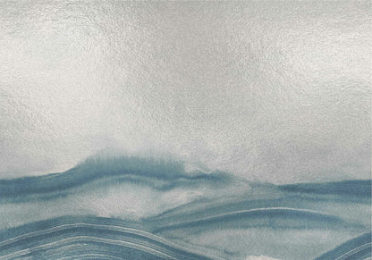 Atmospheric Haze mural by Coordonné in Metallics Silver, flat pattern view