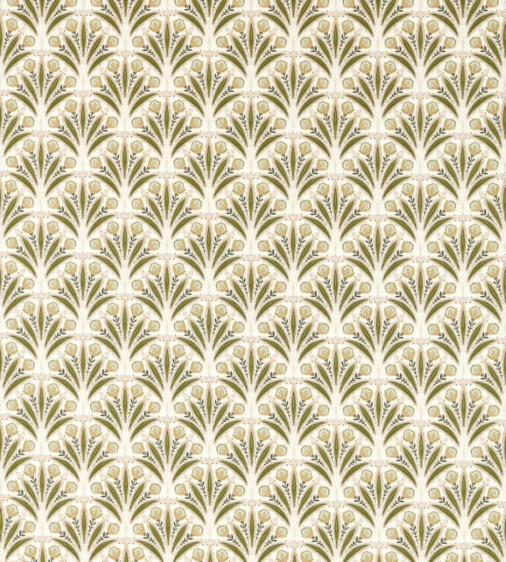 Attingham Fabric by Clarke & Clarke Sage/Blush