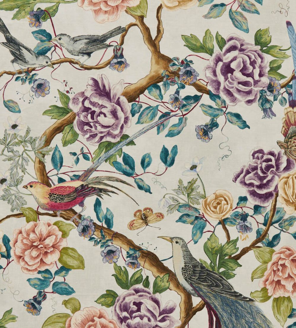 Audubon Garden Fabric by Travers Purple