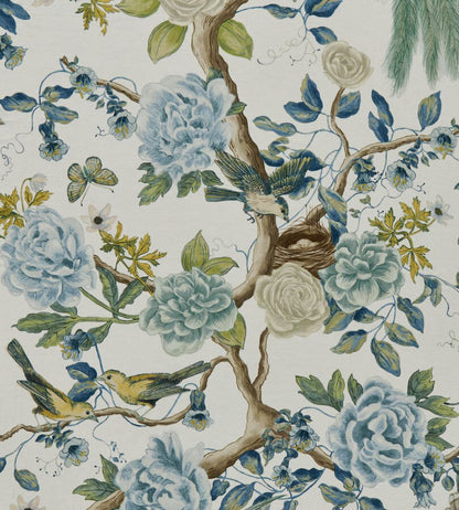 Audubon Garden Fabric by Travers Blue