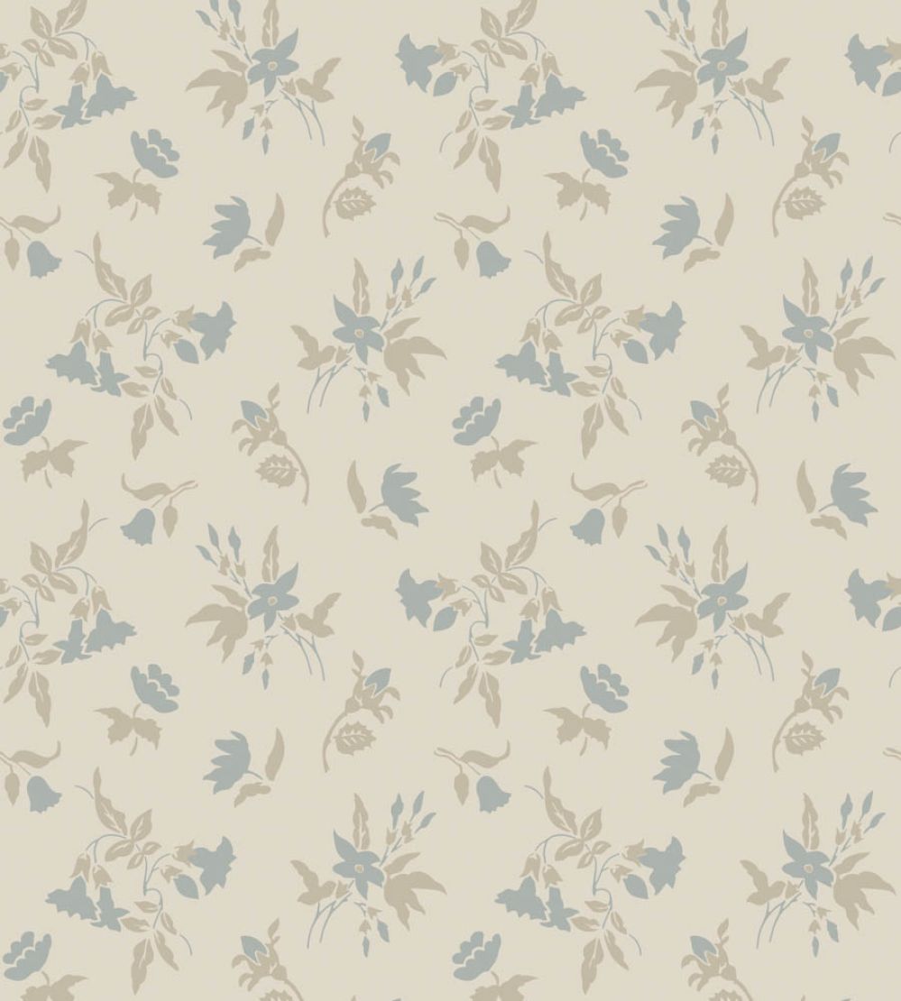 Auguste Wallpaper by Farrow & Ball Light Blue / Bone
