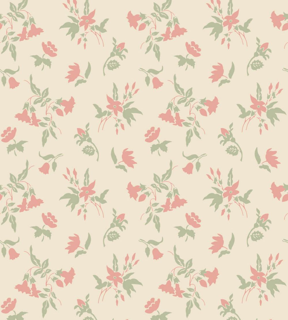 Auguste Wallpaper by Farrow & Ball White Tie / Blooth Pink