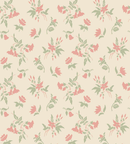 Auguste Wallpaper by Farrow & Ball White Tie / Blooth Pink