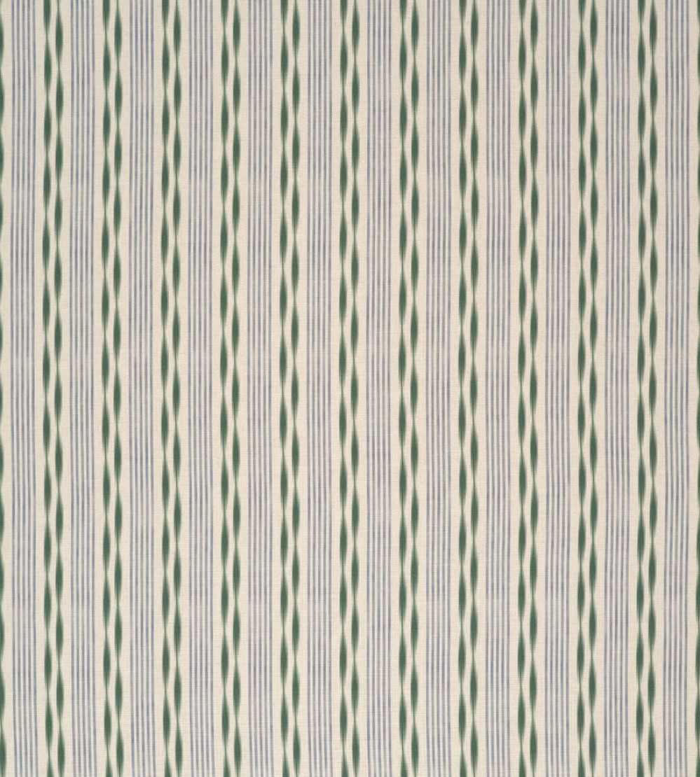 Aura Stripe Fabric by James Hare Blue Green