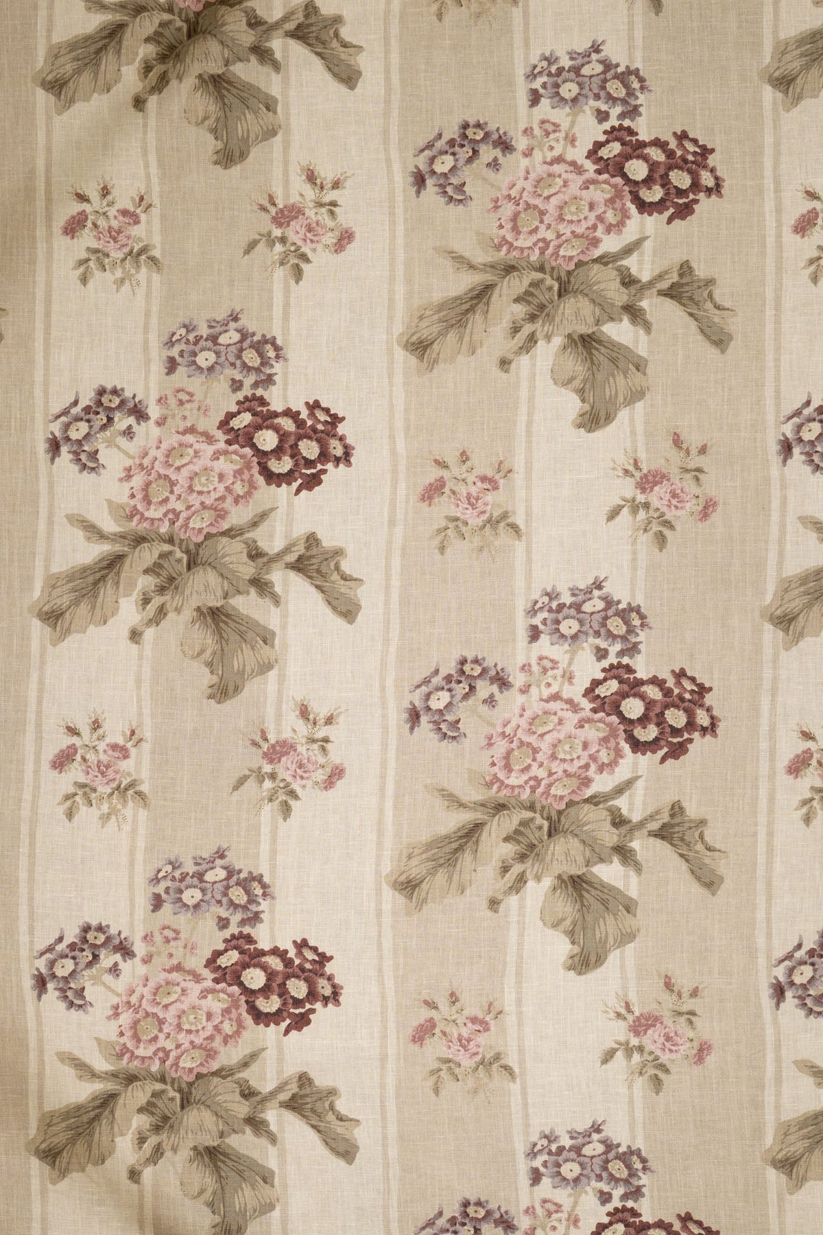 Auricula Fabric by Jean Monro in Coffee Stripe
