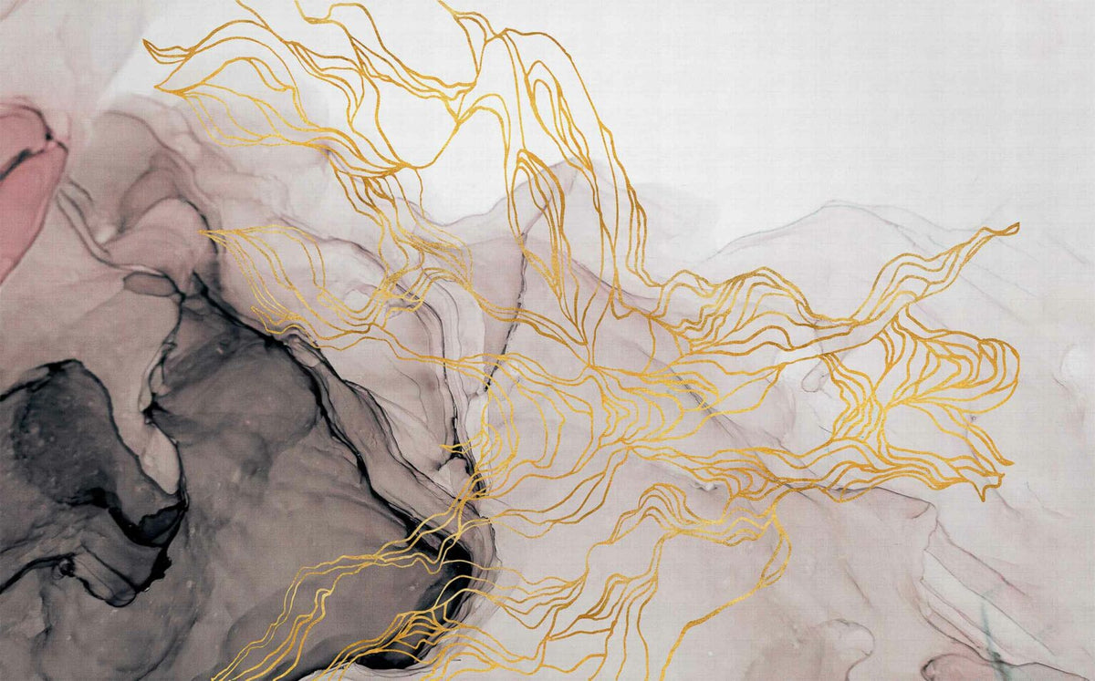 Aurora Borealis mural by Coordonné in Nude, flat pattern view