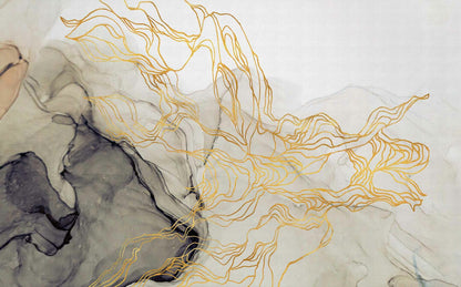 Aurora Borealis mural by Coordonné in Sand, flat pattern view