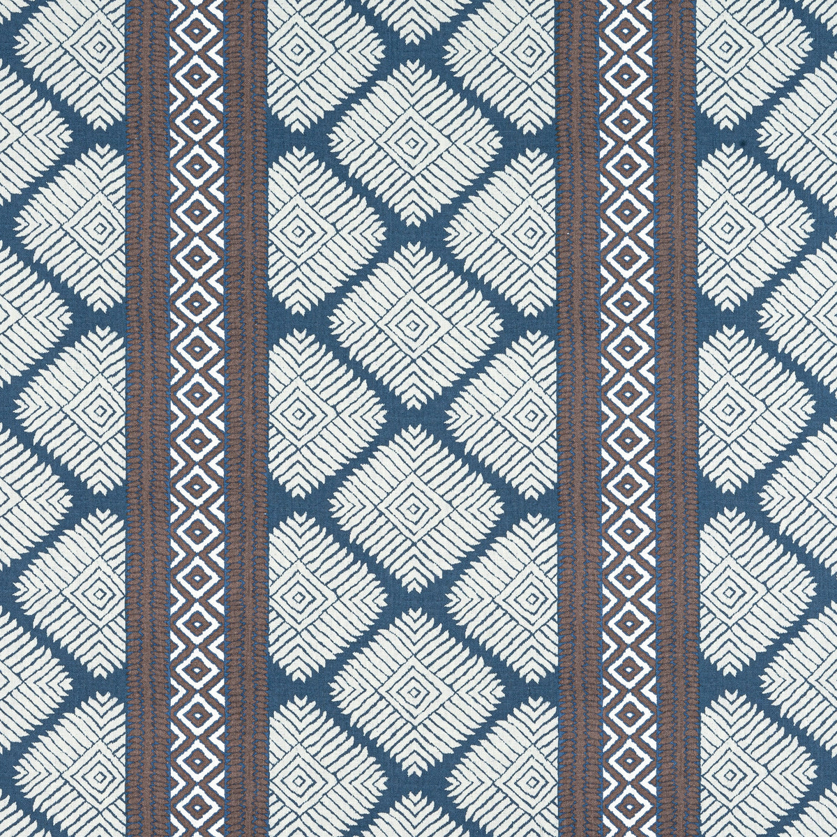 Austin Fabric by Thibaut in Brown & Navy (F913252)