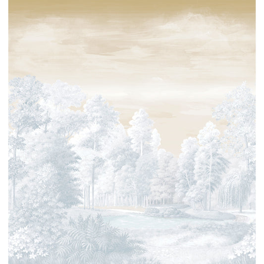 Austria Mural by Thibaut in Gold on Pearl (TM4519)