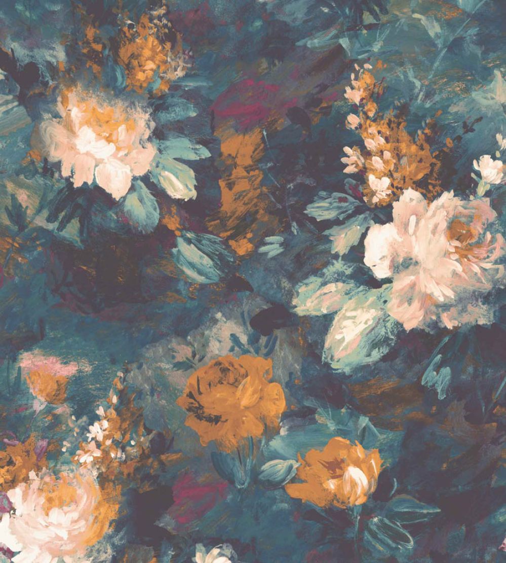 Ava Marika Mural by Woodchip & Magnolia Teal/Orange