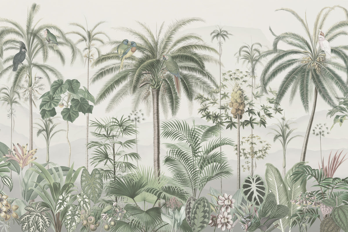Aviary Tropics Classic mural by Hovia
