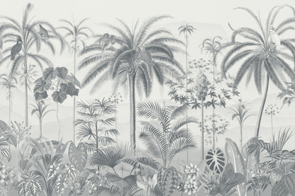 Aviary Tropics Blue mural by Hovia